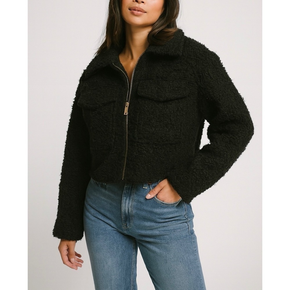Sioni Women's Black Teddy Jacket
